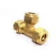 Brass Equal Tee Olive Couplings Straight Compression Ferrule Fitting